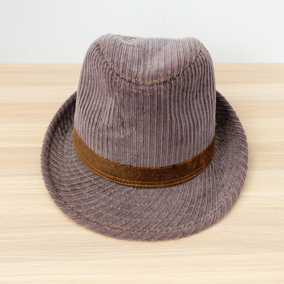 Stetson Western Hat Gray Large Cotton Reverse Corduroy Trilby Traveller Fedora